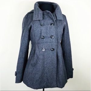 Vans Women’s Small Grey Hooded High-Neck Pea Coat